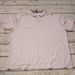 Anderson Ord Pink Gray Floral Print Polo Shirt XXL